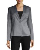 Ombre One-button Suiting Jacket, Gray/black
