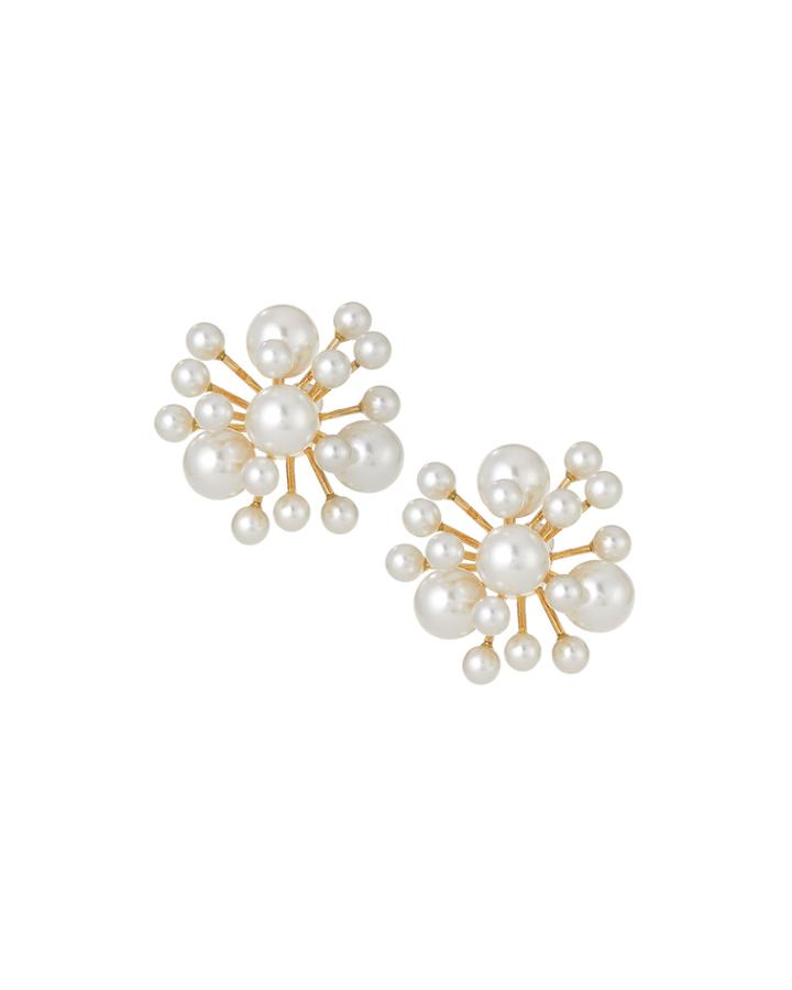 Pearly Stemmed-stud Earrings