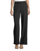 Wide-leg Pull-on Crepe Pants