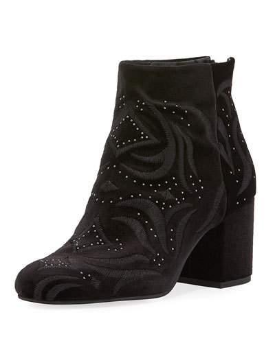 Ilyssa Velvet Embroidered Bootie