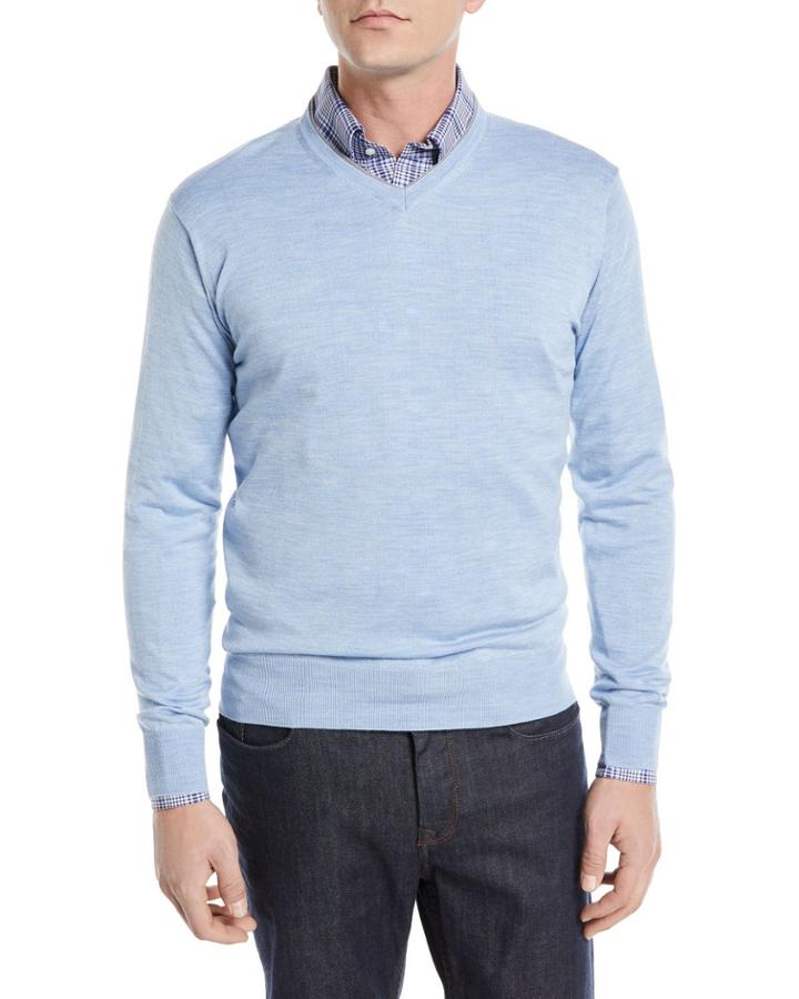 Wool-silk V-neck