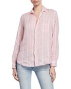 Long-sleeve Striped Button-down Top