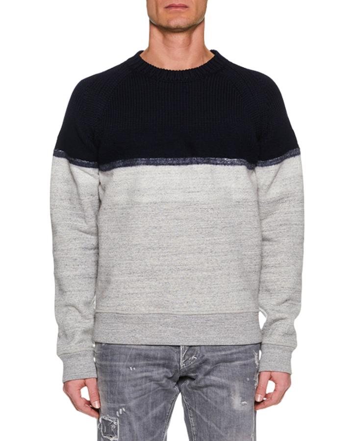 Men's Colorblock Wool-yoke
