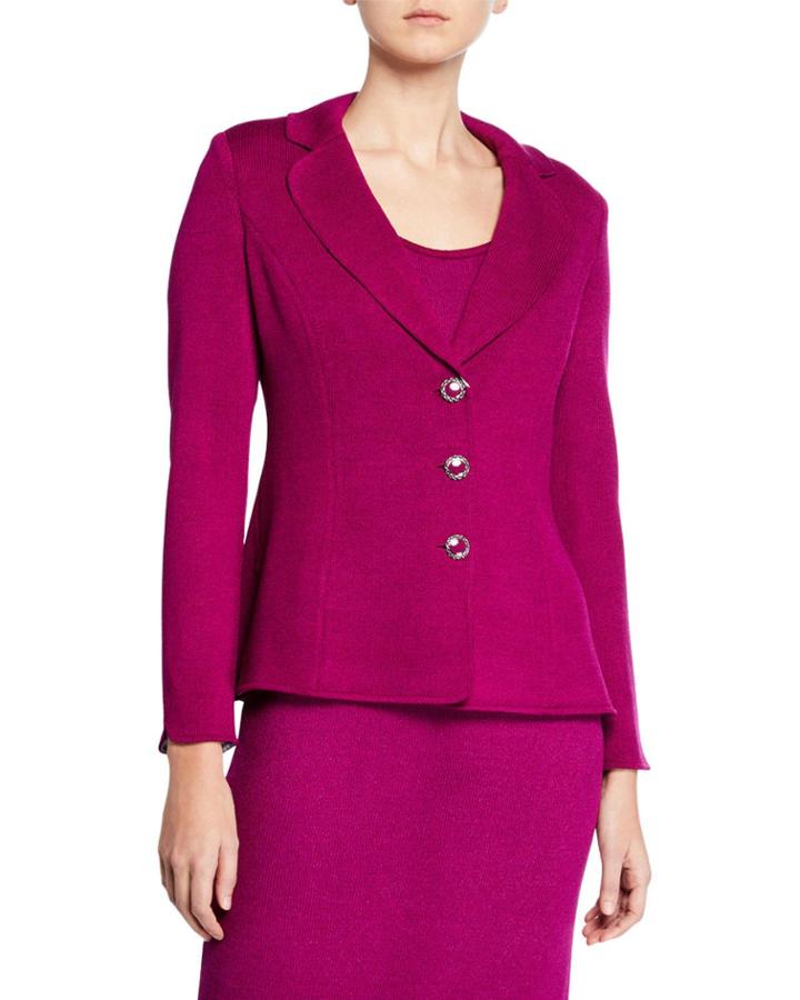 Santana Wool-blend Button-front Blazer