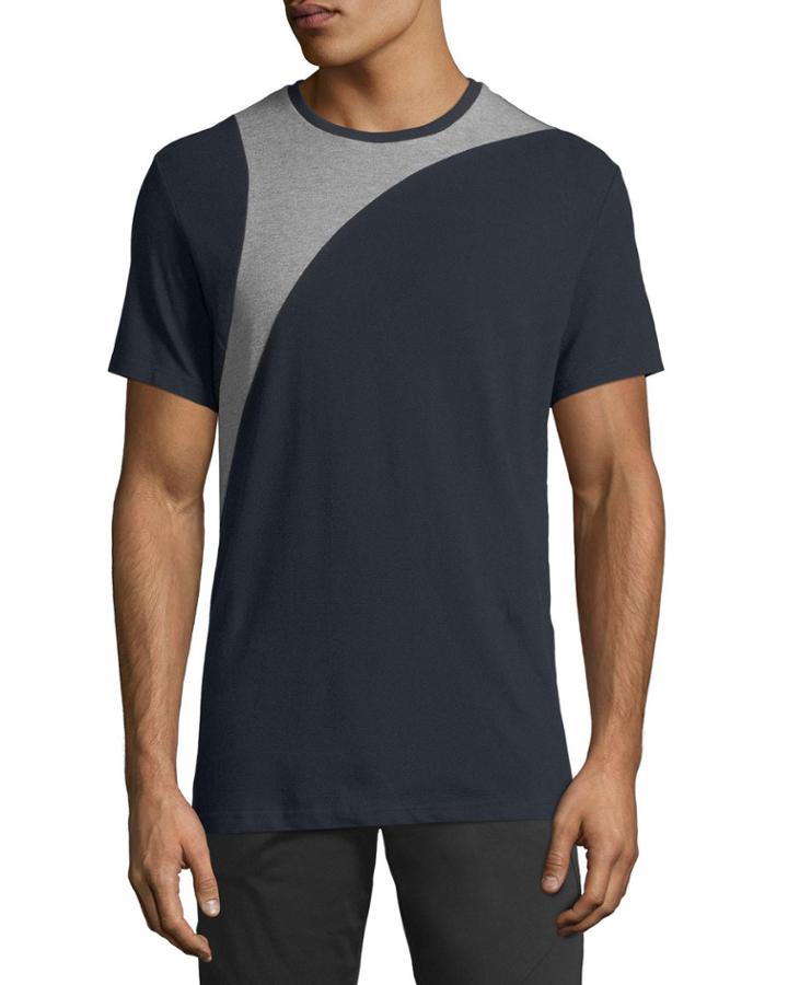 Men's Pique-block Crewneck T-shirt