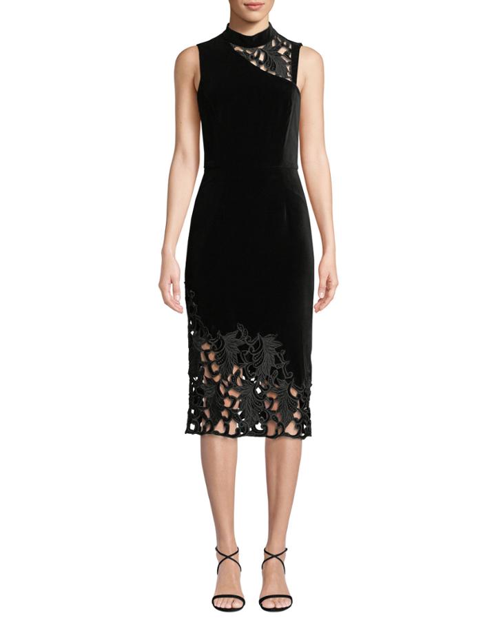 Kiana Mock-neck Lace Combo Dress