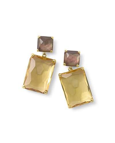 18k Rock Candy&reg; Snowman Double-drop Earrings In Citrine/shell