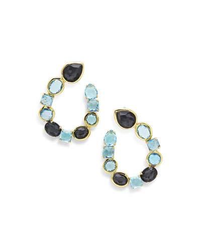 18k Rock Candy Mixed-setting Hoop Earrings In