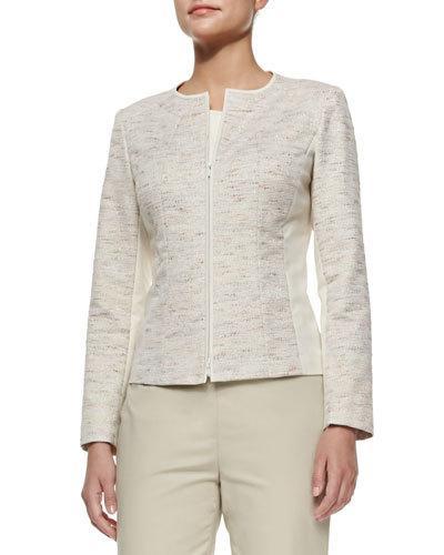 Essa Tweed Jacket W/metro Combo Knit Panels