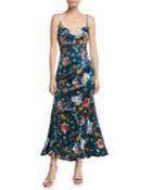 Open-back Velvet Floral