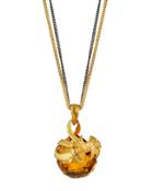 Forget Me Knot Long Topaz Bow Pendant Necklace