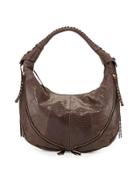 Jasmine Anaconda-print Leather Hobo Bag,
