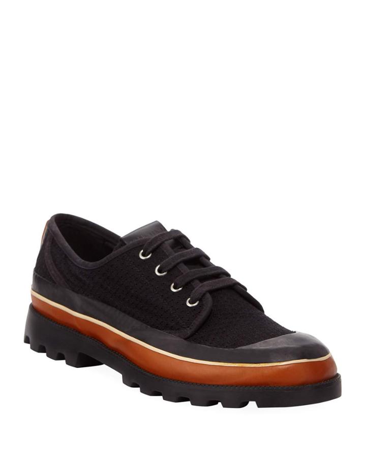 Men's Embroidered Canvas Lace-up