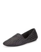 Bogart-3 Woven Slip-on Flat, Black