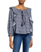 The Song Floral-print Ruffle Top