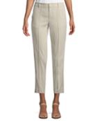 Stitch-front Straight-leg Cropped Pants