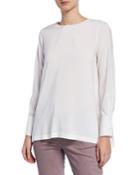 Long-sleeve Semisheer Pullover