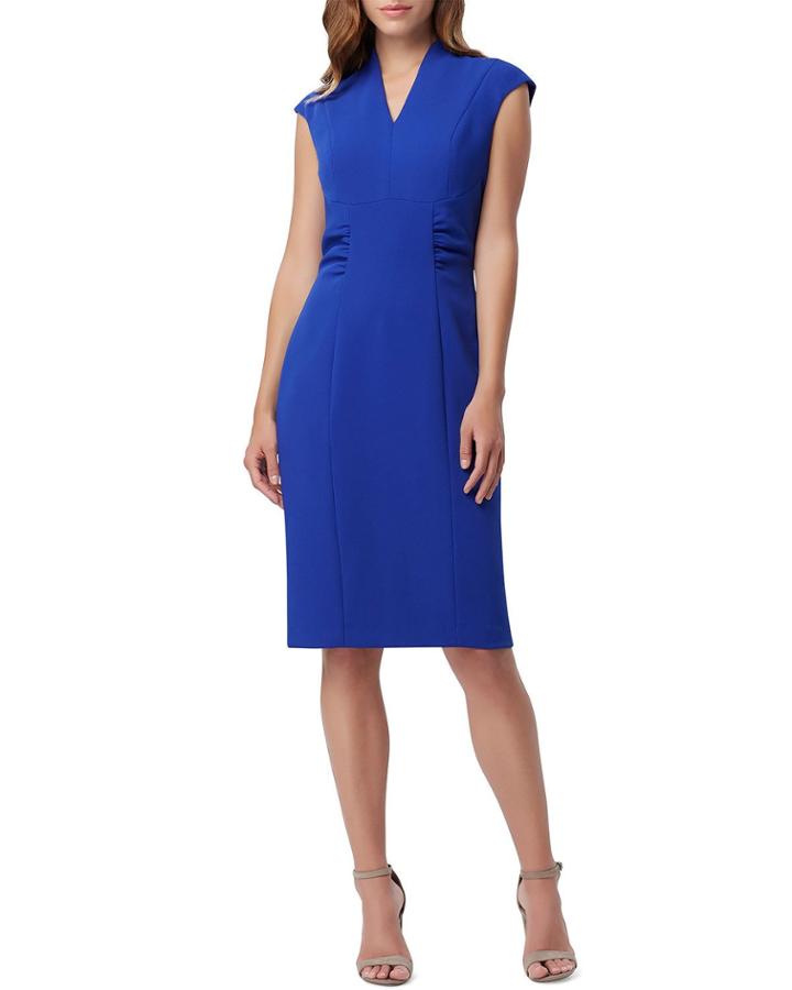 Pleated-front V-neck