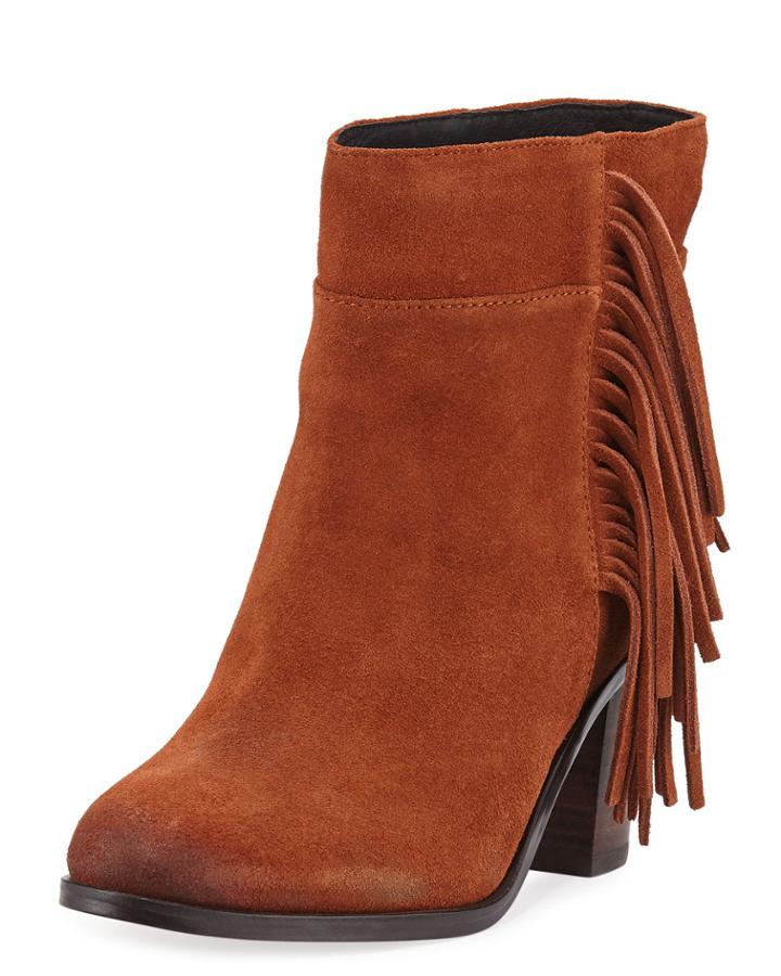 Alana Suede Fringe Ankle Booties