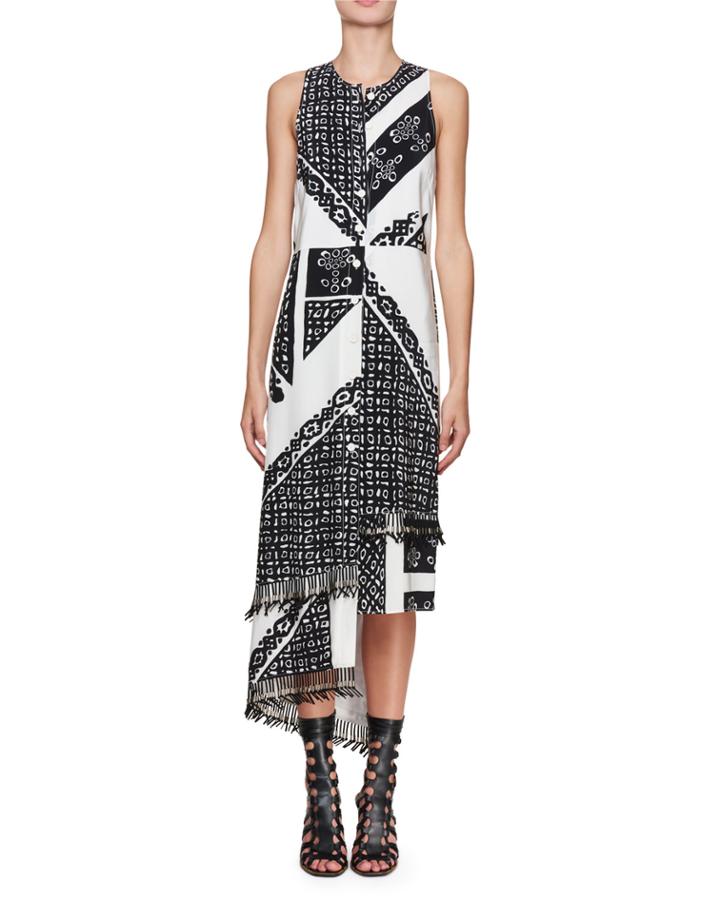 Pavilion Sleeveless Button-front Bandana-print Silk