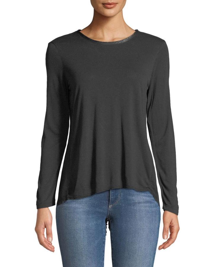 Nerina Fringe Trim Long-sleeve Top