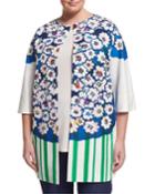 Plus Size Ciclad Flower-print Jacket