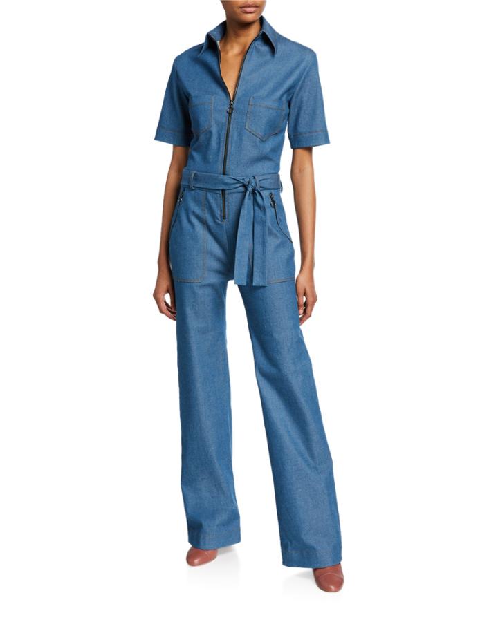Collared Zip-front Jumpsuit