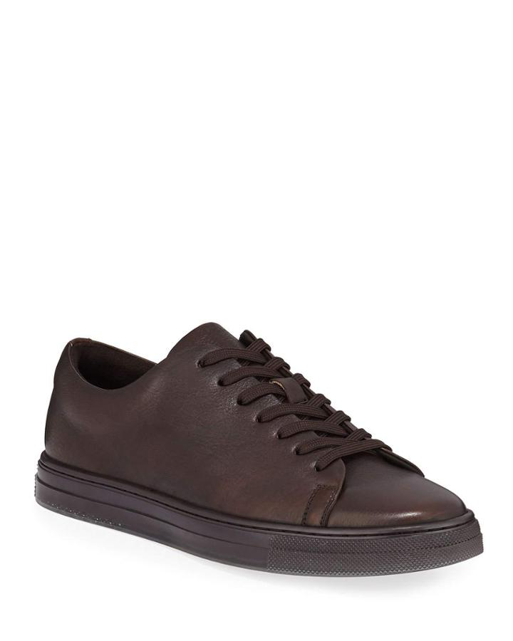 Men's Colvin Low-top Leather Sneakers, Brown