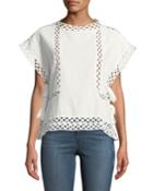 Peony Eyelet Cotton Blouse