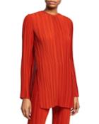 Long-sleeve Pleated Top