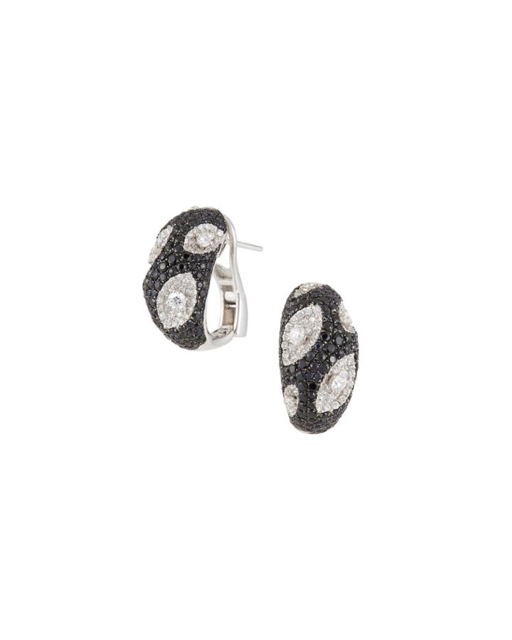 18k Meteorite Diamond & Sapphire Earrings