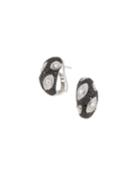 18k Meteorite Diamond & Sapphire Earrings