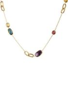 Murano 18k Mixed Gemstone & Link Station Necklace