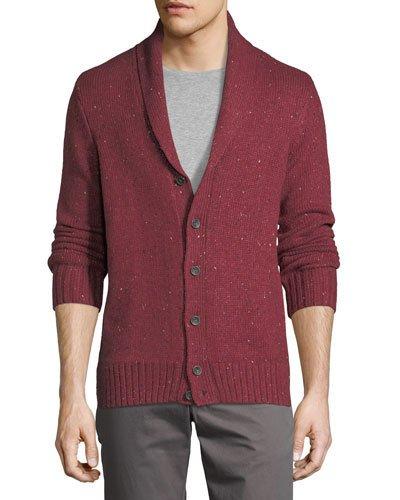 Shawl-collar Button-front Cardigan