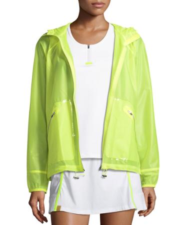 Wave Hooded Zip-front Wind-resistant Jacket