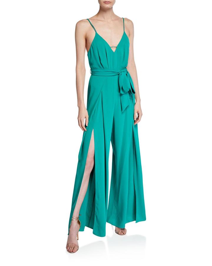Crisscross Slit-leg Jumpsuit