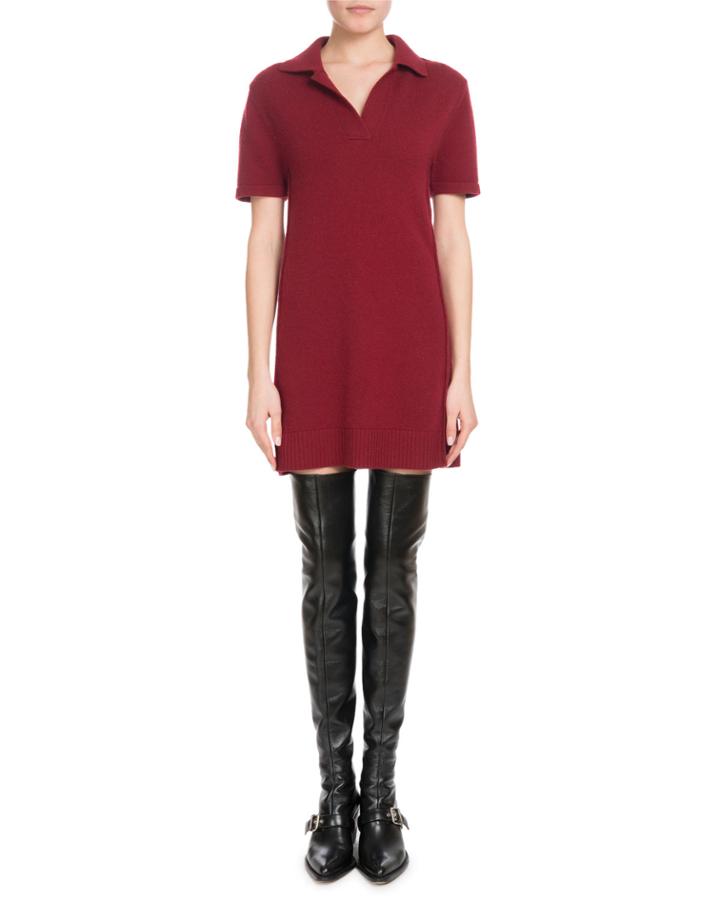 Iconic Cashmere Short-sleeve Polo Dress