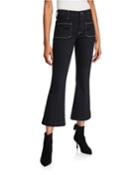 Bardot Crop Flare Jeans W/ Contrast