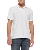 Sueded Jersey Polo Shirt, Charcoal