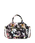 Faro Floral-print Satchel Bag, Black Wildflower