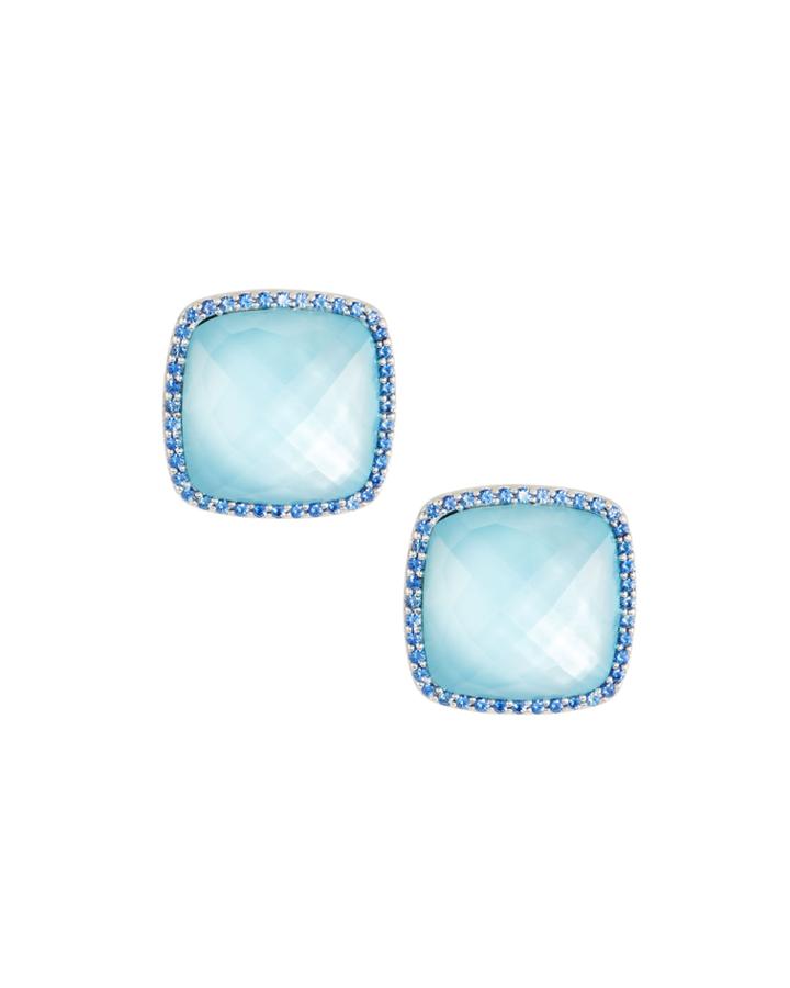 18k White Gold Topaz & Sapphire