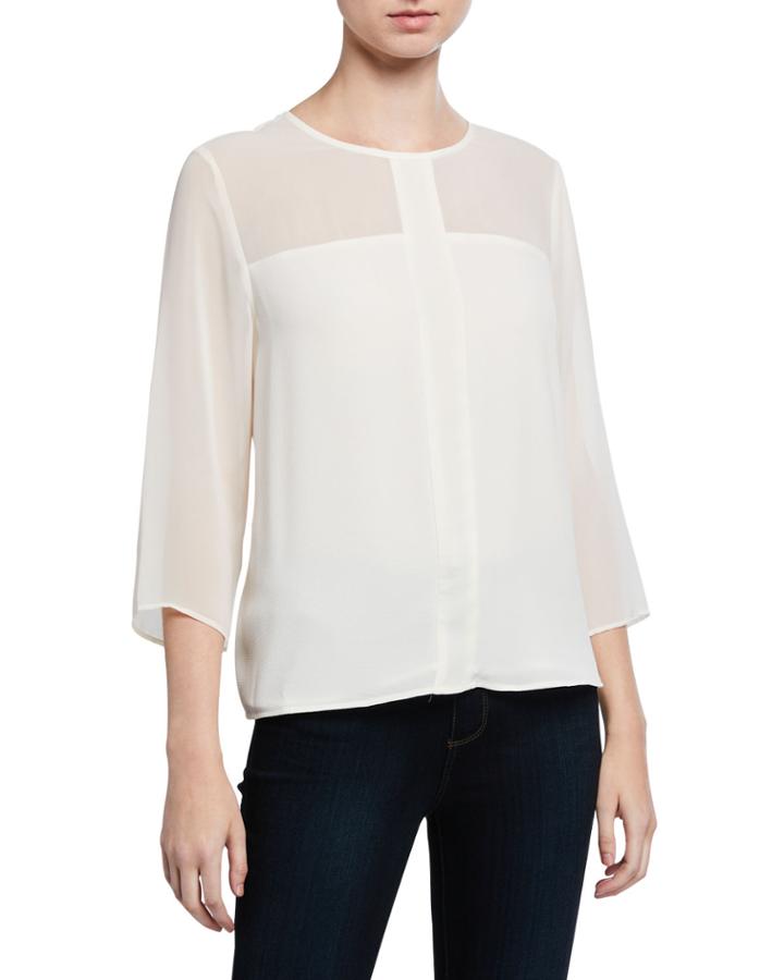 Long-sleeve Chiffon Yoke