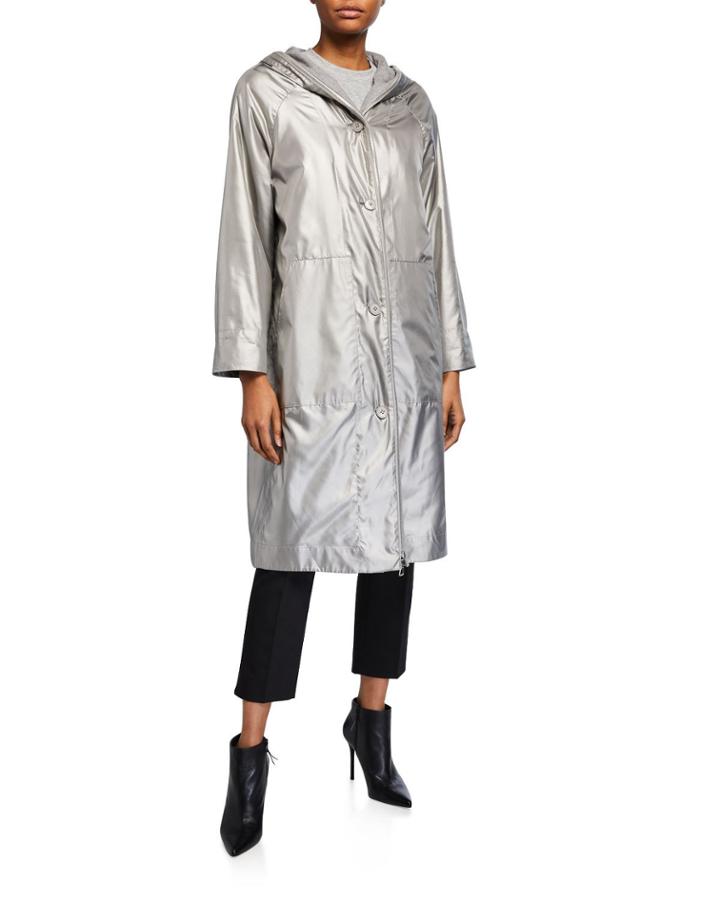 Long Hooded Two-in-one Coat