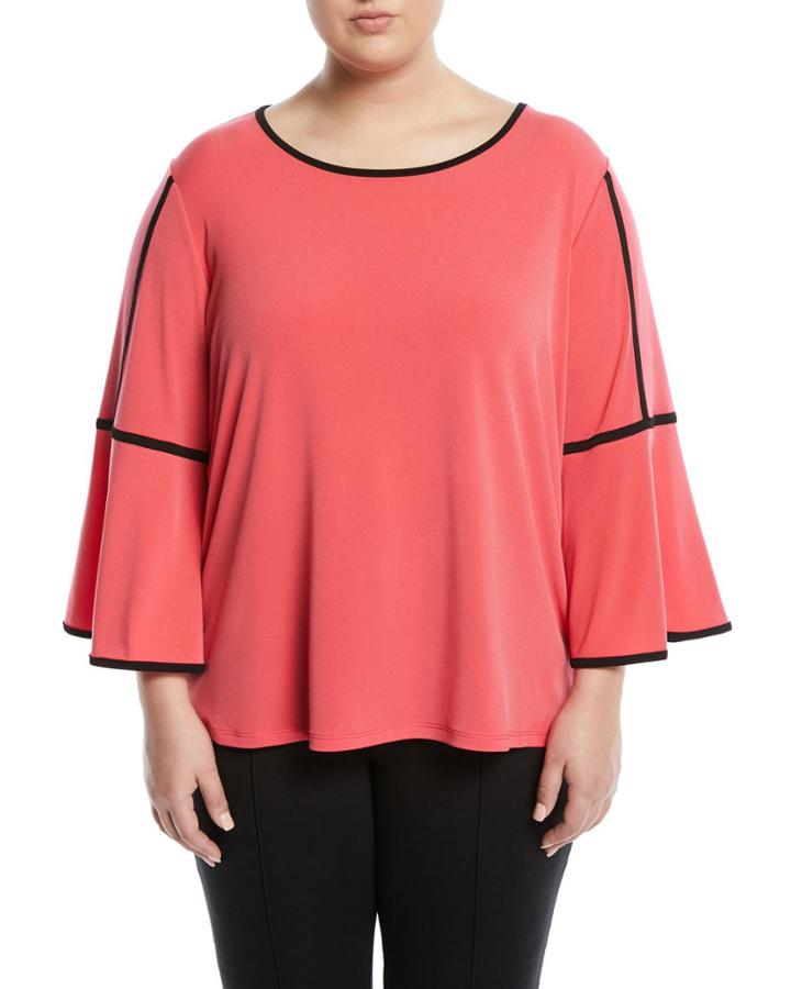 Piped Bell-sleeve Tee,