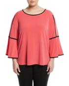 Piped Bell-sleeve Tee,