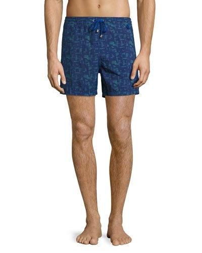 Geometric-print Swim Trunks,