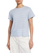 Midi Stripe Crewneck Short-sleeve T-shirt
