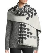 Sunglasses-patterned Blanket Scarf With Fringe