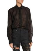 Sequined Sheer Button-front