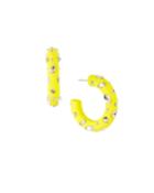 Crystal Hoop Earrings, Yellow